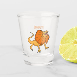 Orangenhals-Eidechsen-Cartoon Schnapsglas
