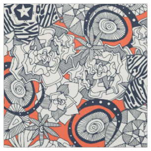 Orangenindigo Stoff