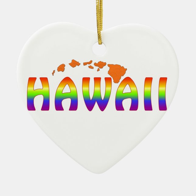 Orangeninseln Rainbow Hawaii Keramik Ornament (Vorne)