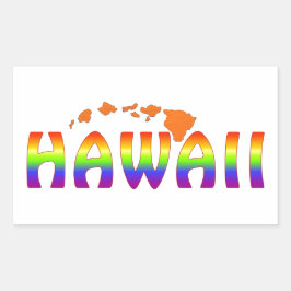 Orangeninseln Rainbow Hawaii Rechteckiger Aufkleber