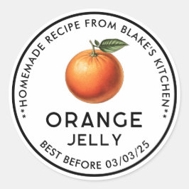 Orangenjelkonserven, hausgemacht runder aufkleber