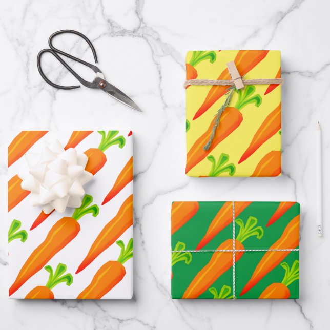 Orangenkarotten-Pflanze Geschenkpapier Set (Vorderseite)