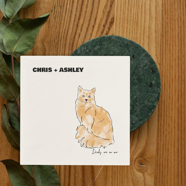 Orangenkatze Kätzchen Cocktail Napkin für Hochzeit Serviette (Von Creator hochgeladen)