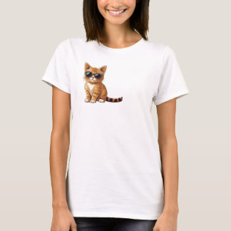Orangenkatze mit Sonnenbrille, lustige Katze T-Shirt