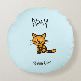 Orangenkatze Rundes Kissen