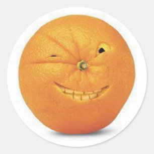 Orangenkleber Runder Aufkleber
