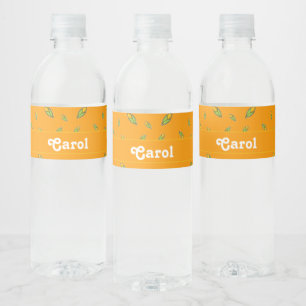 Orangenkörner aus individuelle Name Wasserflaschenetikett