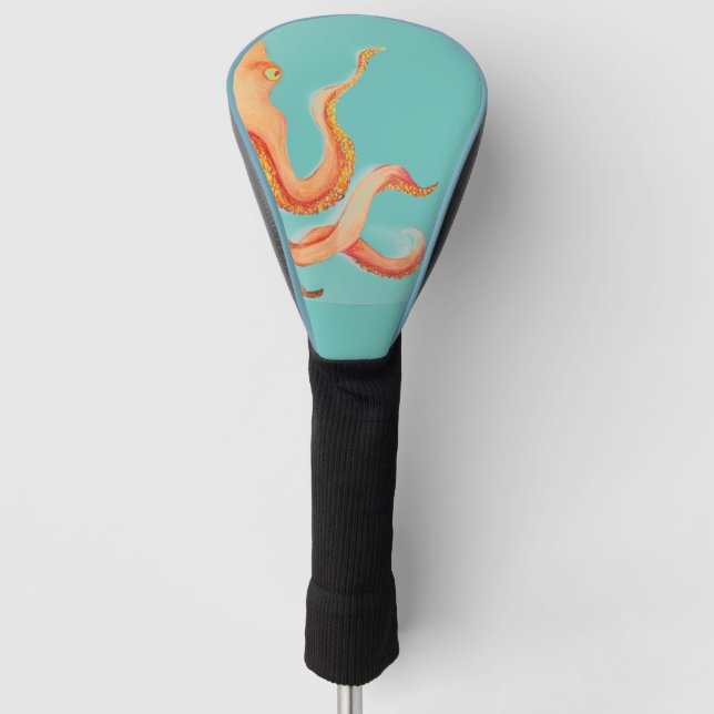 Orangenktopus Golf Headcover (Vorderseite)