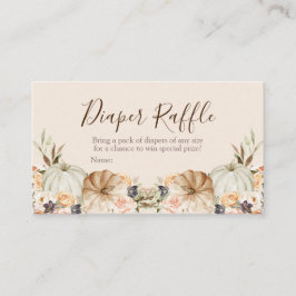 Orangenkürbis Babydusche - Windeln Begleitkarte