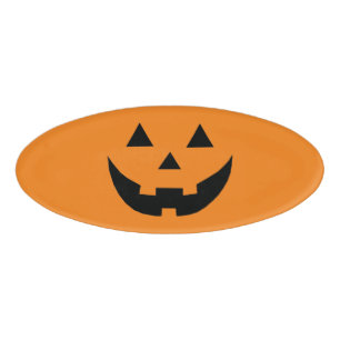 Orangenkürbis Kürbislaterne Halloween Namenschild