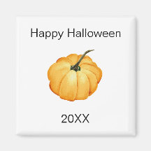 Orangenkürbis Wasserfarbe Happy Halloween Jahr