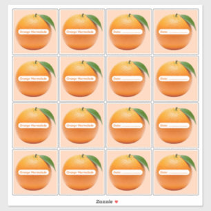 Orangenmarmeladen-Etiketten Aufkleberbogen Aufkleber