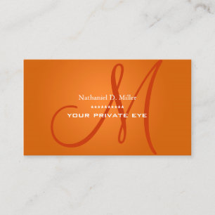 Orangenmonogramm Visitenkarte