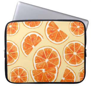 Orangenmuster Früchte, Diät Lebensmittel Aquarel Laptopschutzhülle