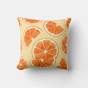 Orangenmuster Früchte, Diät Lebensmittel Aquarellf Kissen