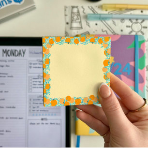 Orangenmuster Postit Anmerkungen 7,6 x 7,6 cm Post-it Klebezettel