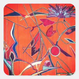 Orangenmuster Quadratischer Aufkleber