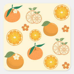 Orangenmuster Quadratischer Aufkleber