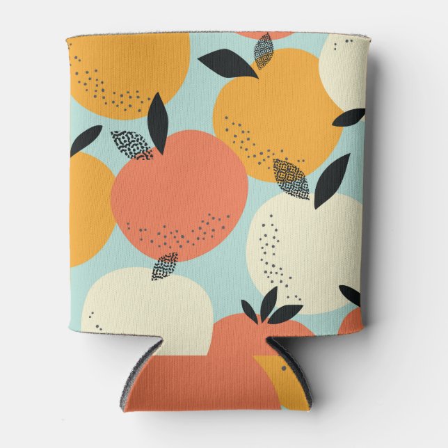Orangenmuster: Vibrant Nahtloses Design. Dosenkühler (Vorderseite)
