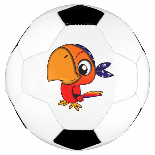 Orangenpapagei-Cartoon Fußball (Vorderseite)