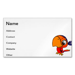 Orangenpapagei-Cartoon Magnetische Visitenkarte