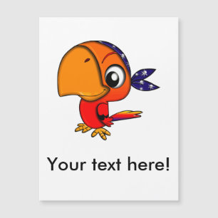 Orangenpapagei-Cartoon Magnetkarte