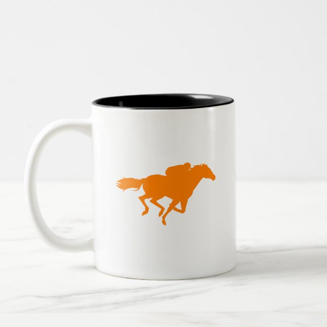Orangenpferd Zweifarbige Tasse (Links)
