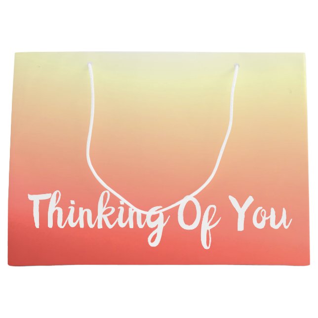 Orangenpfirsichfarben und gelb große geschenktüte (Vorderseite)