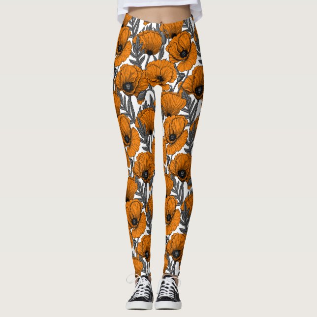 Orangenpflücke auf weiß leggings (Vorderseite)