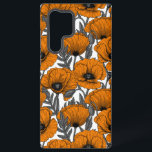 Orangenpflücke auf weiß samsung galaxy hülle<br><div class="desc">Vektormuster aus handgezeichnet Mohn.</div>