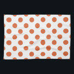 Orangenpolka-Punkte Handtuch<br><div class="desc">Orangefarbene Polka-Punkte auf weißem Hintergrund.</div>