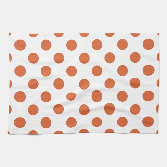 Orangenpolka-Punkte Handtuch (Horizontal)