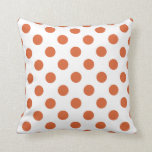 Orangenpolka-Punkte Kissen<br><div class="desc">Orangefarbene Polka-Punkte auf weißem Hintergrund.</div>