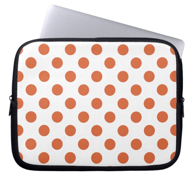 Orangenpolka-Punkte Laptopschutzhülle (Vorderseite)