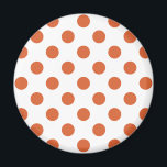 Orangenpolka-Punkte Magnet<br><div class="desc">Orangefarbene Polka-Punkte auf weißem Hintergrund.</div>