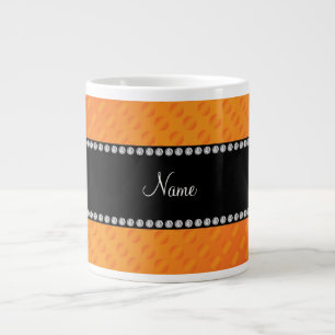 Orangenpolka-Punkte mit Personalisiertem Namen Jumbo-Tasse