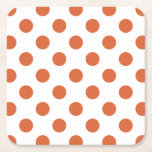 Orangenpolka-Punkte Rechteckiger Pappuntersetzer<br><div class="desc">Orangefarbene Polka-Punkte auf weißem Hintergrund.</div>