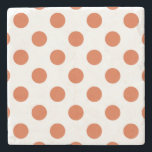 Orangenpolka-Punkte Steinuntersetzer<br><div class="desc">Orangefarbene Polka-Punkte auf weißem Hintergrund.</div>