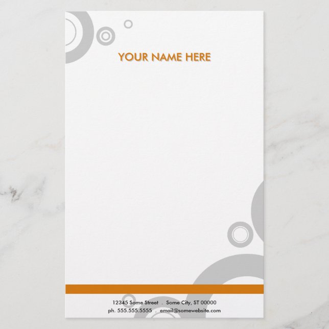 Orangenringe Briefpapier (Vorderseite)