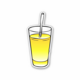 Orangensaft Glasbecher Aufkleber