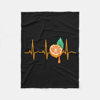 Orangensaft Herzschlag Lustiges Ekg Zitrus Geschen Fleecedecke