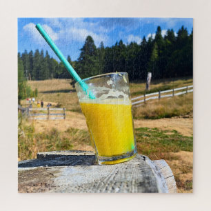 Orangensaft im Freien – Naturwald-Fotografie Puzzle