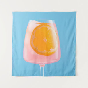 Orangensaft in klarem Trinkglas Wandteppich