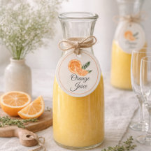 Orangensaft Mimosa Bar Karaffe Etikett