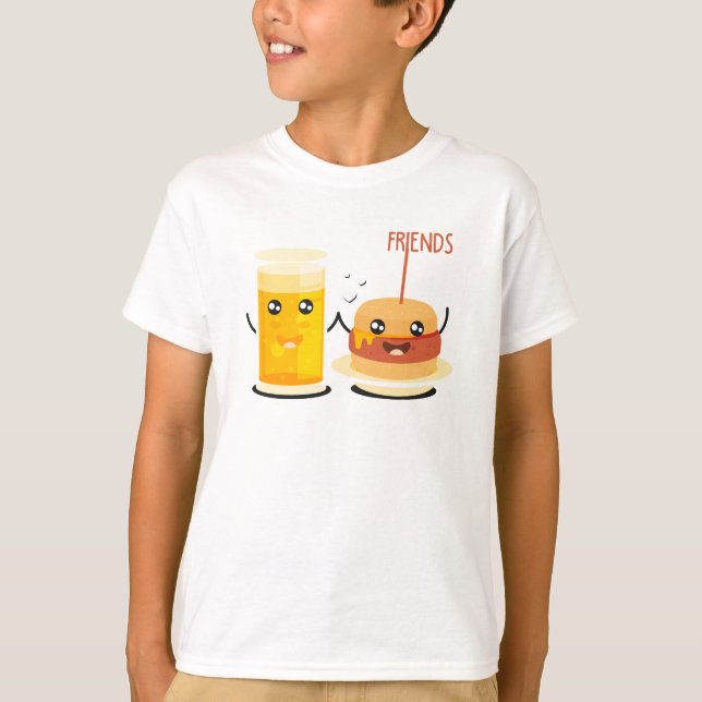Orangensaft und Hamburger bester Freund T-Shirt (Vorderseite)