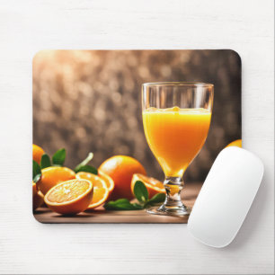 Orangensaft und Orangen Mousepad
