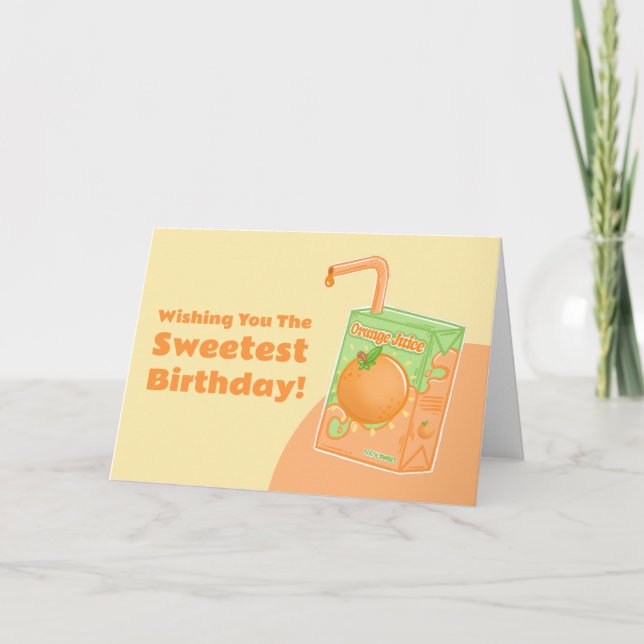 Orangensaftbox Geburtstag Karte (Vorderseite)