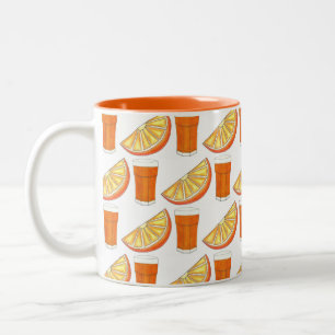 OrangensaftCitrus Fruit Slice, frisch gepresst Zweifarbige Tasse