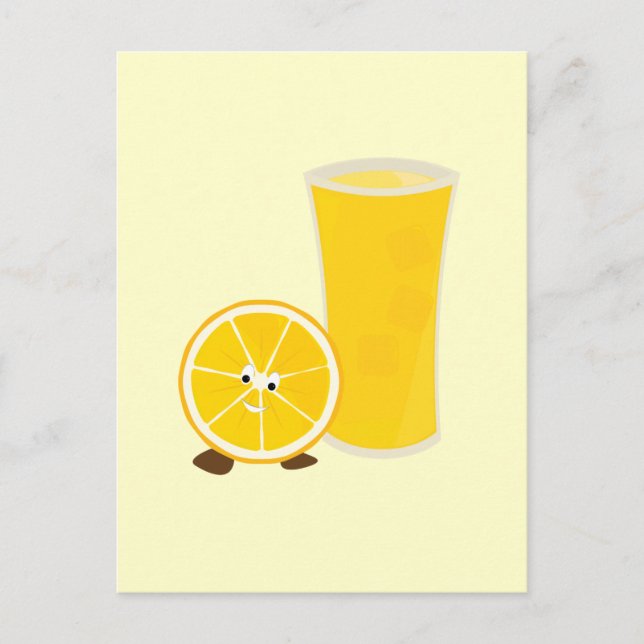 Orangensaftglas und orangefarbene Farbe Postkarte (Vorderseite)