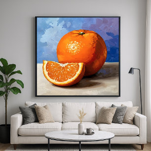 Orangenscheibe - Malerische Stillleben-Kunst Poster